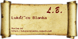 Lukács Blanka névjegykártya
