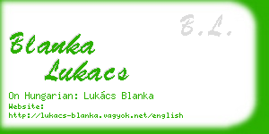 blanka lukacs business card